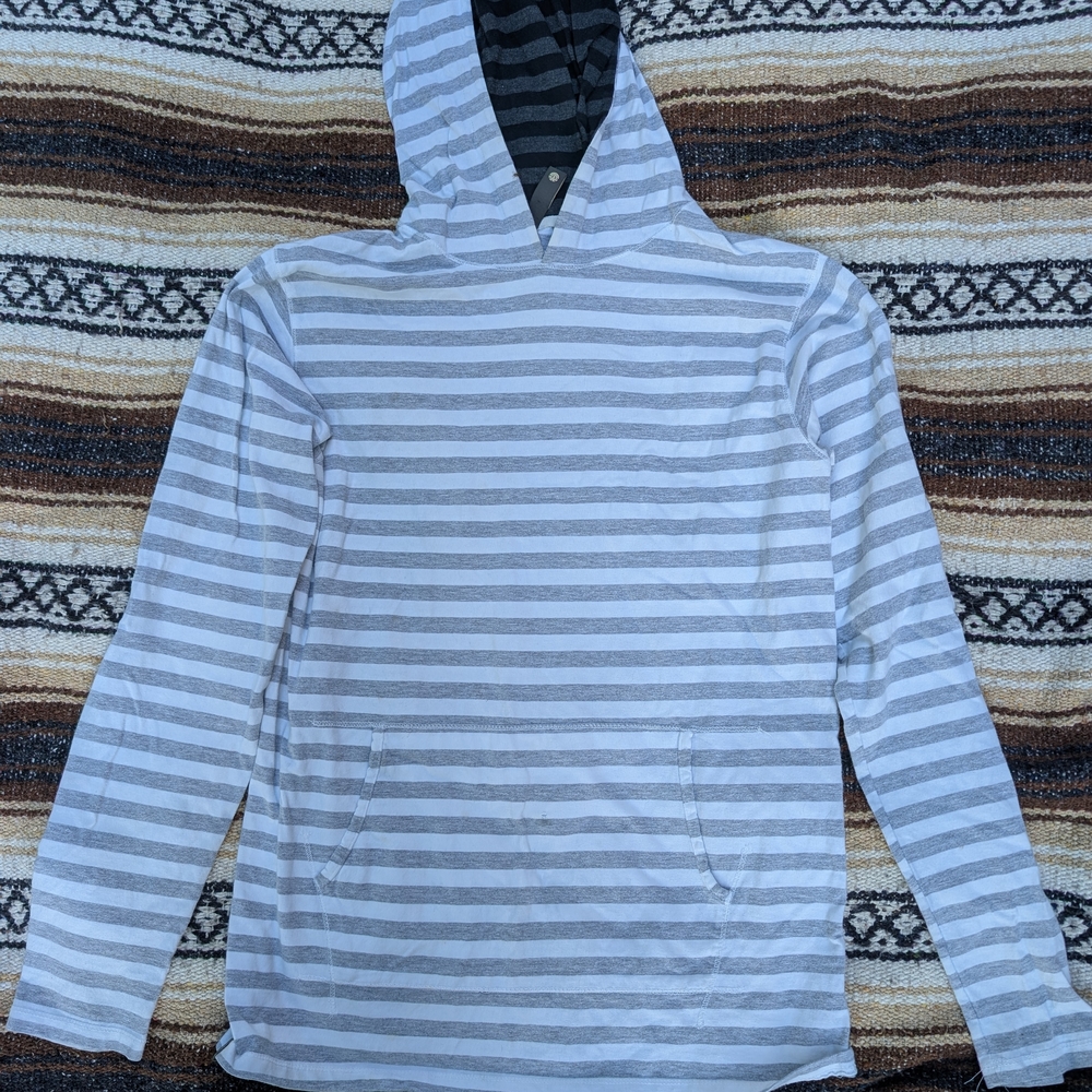 Element Gray and White Striped Long Sleeve Hoodie
